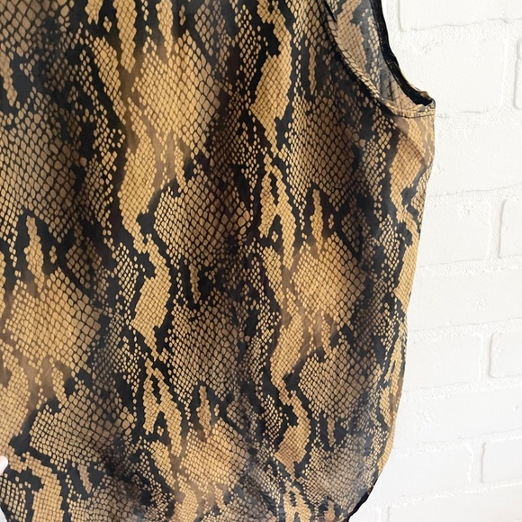 Anthropologie x Current/Elliott Tank The Bermuda Bronze Brown Snakeskin print 0 - Picture 9 of 10